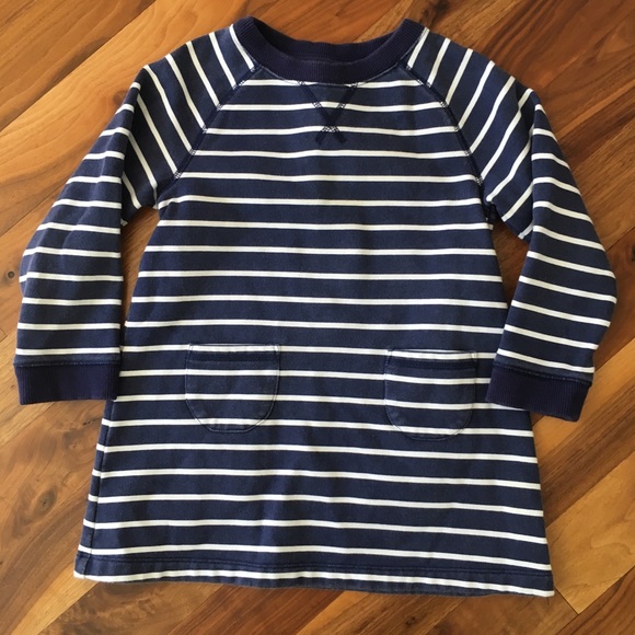 Mini Boden Other - Mini Boden Navy Stripe Sweatshirt Dress Mini Boden Other - Mini Boden Navy Stripe Sweatshirt Dress